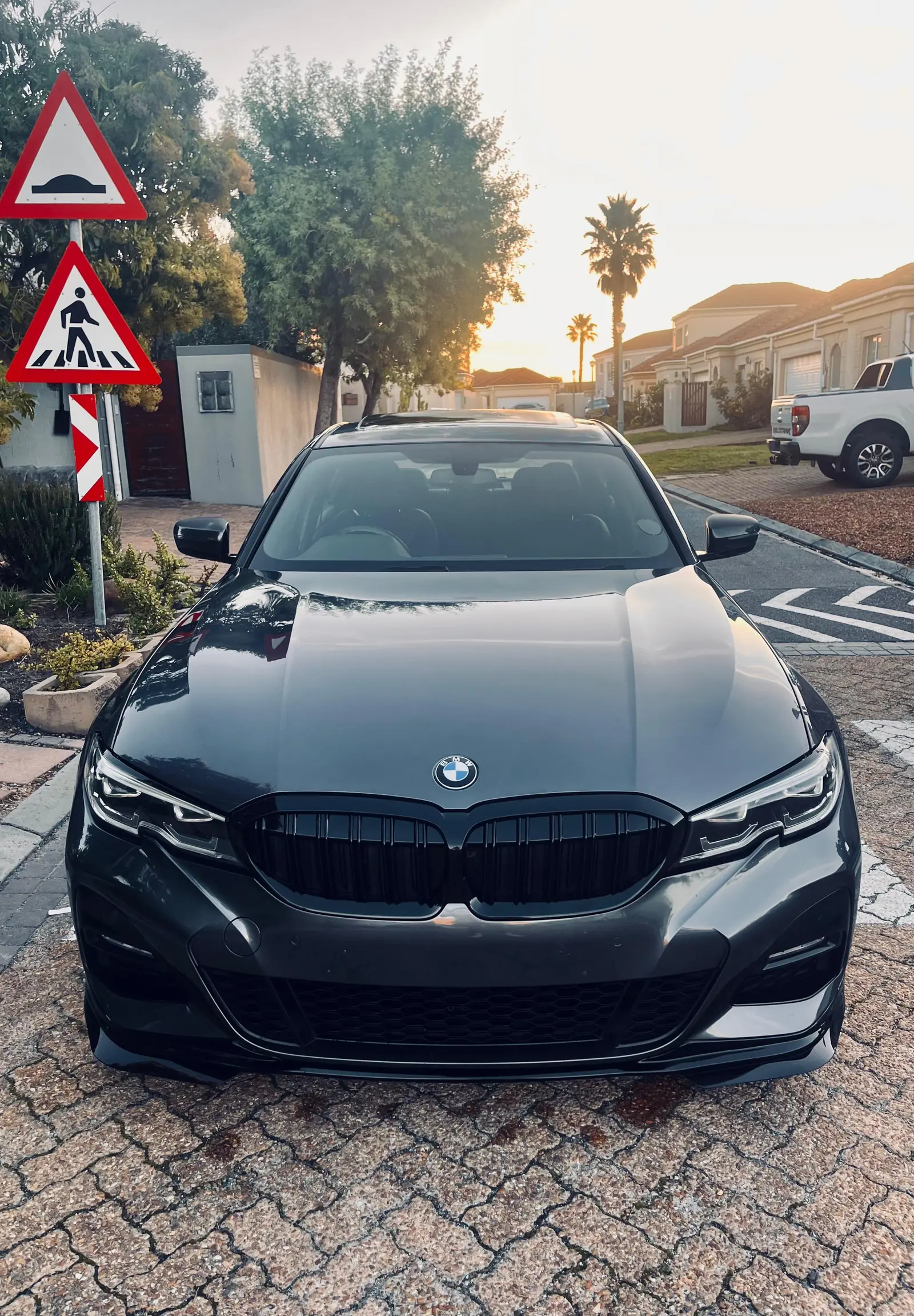 BMW 3 Series detailed at sunset in Cape Town